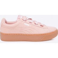 Puma - Buty Vikky Platform Ribbon Bold. Różowe buty sportowe damskie Puma, bez wzorów, ze skóry, sportowe. W wyprzedaży za 179,90 zł.