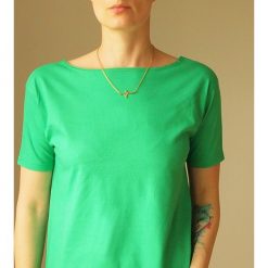 Jasno zielona dwustronna bluzka S-XL. Zielone bluzki damskie marki Pakamera, s, z bawełny, z dekoltem w łódkę. Za 65,00 zł.