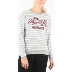 SuperDry Sweter Szary. Szare bluzy damskie Superdry, xl, w paski, z elastanu, bez rękawów, bez kaptura. Za 257,95 zł.