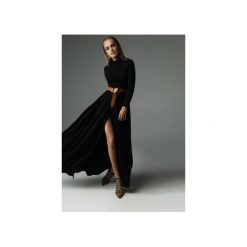 Sukienka Storm - czarna. Czarne sukienki damskie marki Madnezz, m, w paski, z elastanu, z golfem, bez rękawów, dopasowane. Za 369,00 zł.