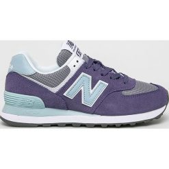 New Balance - Buty WL574WNC. Fioletowe buty sportowe damskie New Balance, bez wzorów, ze skóry, sportowe. Za 349,90 zł.