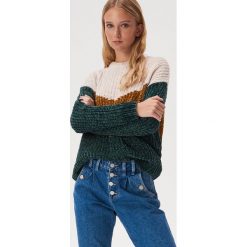 Kolorowy sweter szenilowy - Wielobarwny. Swetry damskie Sinsay, s, bez wzorów, bez rękawów, bez kaptura. Za 69,99 zł.