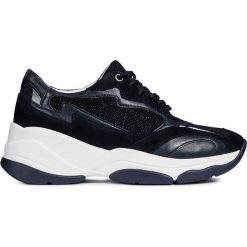 Geox - Buty. Niebieskie buty sportowe damskie Geox, ze skóry. W wyprzedaży za 279,90 zł.