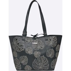 Desigual - Torebka. Czarne shopper bag damskie Desigual, z materiału, do ręki, duże. W wyprzedaży za 199,90 zł.
