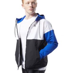 Reebok Essentials Kurtka Niebieski Biały. Niebieskie płaszcze męskie Reebok, l, bez wzorów, z poliesteru. Za 212,95 zł.