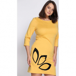Żółta Sukienka Echo Arms. Żółte sukienki marki Born2be, xxl, oversize. Za 24,99 zł.