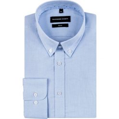 Koszula SIMONE KDNS000496. Niebieskie koszule męskie Giacomo Conti, m, bez wzorów, z bawełny, biznesowe, button down, bez rękawów. Za 169,00 zł.