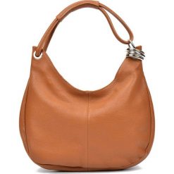 Shopper bag damskie: Skórzana torebka w kolorze koniaku – (S)39 x (W)28 x (G)3 cm
