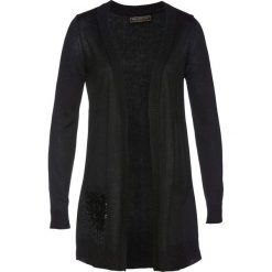 Sweter bez zapięcia z cekinami bonprix czarny. Czarne swetry damskie bonprix, bez wzorów, bez rękawów, bez kaptura. Za 89,99 zł.