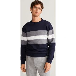 Mango Man - Bluza Seol. Niebieskie bluzy męskie s, melanż, z bawełny, z okrągłym kołnierzem. W wyprzedaży za 69,90 zł.