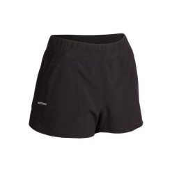Spodenki tenis Sh soft 500 damskie. Czarne szorty damskie marki ARTENGO, xs, w paski, z elastanu. Za 44,99 zł.