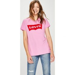 Levi's - Top. Brązowe topy damskie Levi's®, m, z nadrukiem, z bawełny, z okrągłym kołnierzem. Za 119,90 zł.