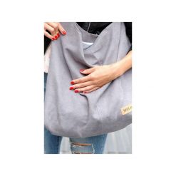 Torba worek Mili Chic Mc7 grey/silver. Szare torebki klasyczne damskie marki Militu, w paski, z bawełny. Za 179,00 zł.