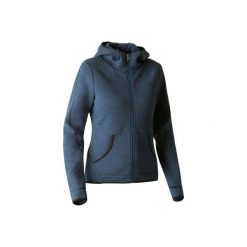 Bluza na zamek z kapturem Gym & Pilates 900 damska. Niebieskie bluzy damskie DOMYOS, s, bez wzorów, z bawełny, bez rękawów, z kapturem. Za 99,99 zł.
