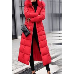 Kurtka damska TOVENA RED. Czerwone kurtki damskie IVET, na zimę, xl, bez wzorów, długie. W wyprzedaży za 129,00 zł.