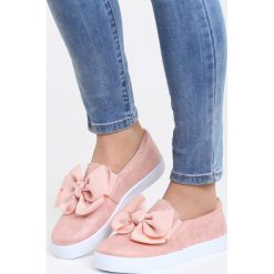 Trampki damskie slip on: Różowe Slip On Rough Out