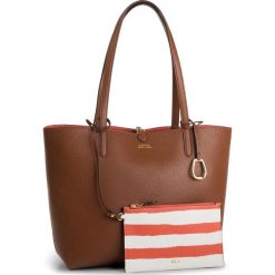 Torebka LAUREN RALPH LAUREN - Rvrsble Tote 431697234023 Brown/Strp. Pomarańczowe torebki klasyczne damskie Lauren Ralph Lauren, bez wzorów, ze skóry ekologicznej, klasyczne, bez dodatków. Za 779,00 zł.