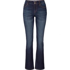 Wygodne dżinsy ze stretchem BOOTCUT bonprix ciemnoniebieski. Niebieskie jeansy damskie bonprix, z jeansu. Za 74,99 zł.