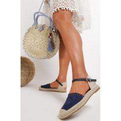 Granatowe Espadryle Maiseis. Niebieskie espadryle damskie Renee, bez wzorów, bez obcasa. Za 89,99 zł.