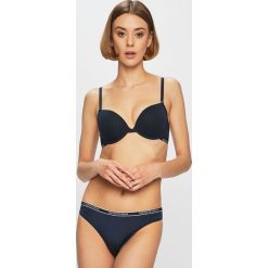 Emporio Armani - Biustonosz. Niebieskie biustonosze Emporio Armani, z haftami, z elastanu. W wyprzedaży za 119,90 zł.