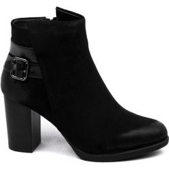 Botki damskie eVento. Czarne botki damskie eVento, na zimę, z zamszu, eleganckie, bez obcasa, na obcasie, bez zapięcia. Za 159,00 zł.