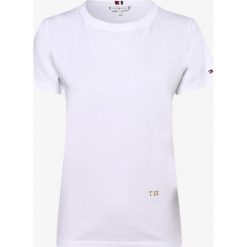Tommy Hilfiger - T-shirt damski, biały. Białe t-shirty damskie TOMMY HILFIGER, l, z haftami, z bawełny, bez kołnierzyka. Za 179,95 zł.