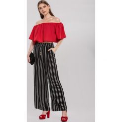 Czarne Spodnie Striped. Czarne spodnie damskie Renee, m, bez wzorów, z tkaniny, retro, długie. Za 49,99 zł.
