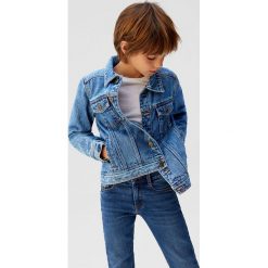 Mango Kids - Kurtka dziecięca John 110-164 cm. Niebieskie kurtki chłopięce Mango Kids, bez wzorów, z bawełny, krótkie, bez kaptura. W wyprzedaży za 79,90 zł.