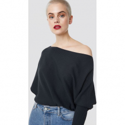 Trendyol Sweter z odkrytymi ramionami - Navy. Szare swetry klasyczne damskie marki Vila, l, z bawełny, z okrągłym kołnierzem. Za 80,95 zł.