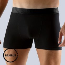 Męskie bokserki GINO Bamboo czarne. Czarne bokserki męskie GINO, bez wzorów, z dzianiny. Za 41,99 zł.