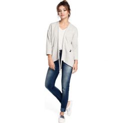 Popielaty Sweter-Narzutka z Ozdobnym Sznurkiem. Szare swetry oversize damskie marki Molly.pl, s, z jeansu. Za 89,90 zł.