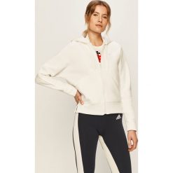 Adidas Performance - Bluza. Białe bluzy damskie adidas Performance, s, bez wzorów, z bawełny, bez rękawów, z kapturem. Za 329,90 zł.
