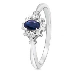 Wspaniały Pierścionek Złoty - złoto 375, Brylant 0,03ct,szafir. Żółte pierścionki damskie W.KRUK, z szafirem, złote. Za 999,00 zł.
