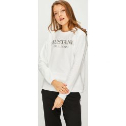 Mustang - Bluza. Szare bluzy z nadrukiem damskie marki Mustang, na zimę, z bawełny. W wyprzedaży za 159,90 zł.