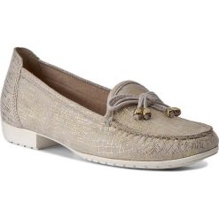 Mokasyny CAPRICE - 9-24600-28 Offwhite Multi 114. Szare mokasyny damskie Caprice, z aplikacjami, ze skóry, bez obcasa, na obcasie, bez zapięcia. W wyprzedaży za 189,00 zł.