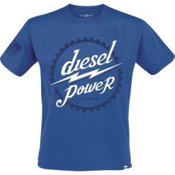 T-shirty męskie z nadrukiem: Diesel Power Gear Gear Head T-Shirt błękitny