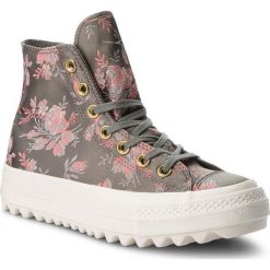 Sneakersy CONVERSE - Ctas Lift Ripple Hi 561656C River Rock/Floral/Egret. Zielone półbuty damskie marki Converse, na co dzień, bez wzorów, z gumy, rockowe, bez obcasa, na płaskiej podeszwie, bez zapięcia. W wyprzedaży za 279,00 zł.