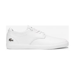 Lacoste Esparre Trampki Biały. Białe trampki męskie Lacoste, bez wzorów, ze skóry, bez zapięcia. Za 447,95 zł.