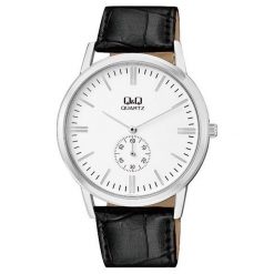 Zegarek Q&Q Męski Klasyczny QA60-301 Pasek czarny. Czarne zegarki męskie Q&Q. Za 119,80 zł.