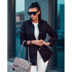 Płaszcz SPRING czarny. Czarne płaszcze damskie Divinostyle, s, bez wzorów, z poliesteru. Za 159,00 zł.
