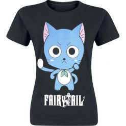 Bluzki damskie: Fairy Tail Happy High Five Koszulka damska czarny