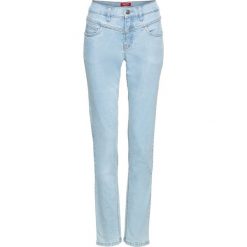 Dżinsy "authentic-stretch" CLASSIC bonprix jasnoniebieski. Zielone jeansy damskie marki bonprix, w kropki, z kopertowym dekoltem, kopertowe. Za 59,99 zł.
