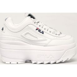 Fila - Buty Disruptor II Wedge. Białe buty sportowe damskie Fila, z materiału, sportowe. W wyprzedaży za 479,90 zł.