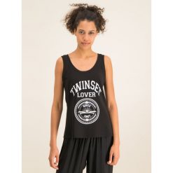Top TwinSet 201LL2MCC. Czarne bluzki damskie Twinset, l, bez wzorów, z elastanu, polo. W wyprzedaży za 229,00 zł.