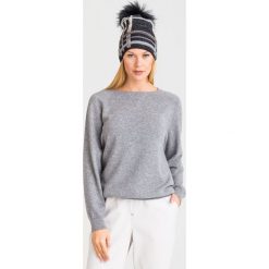SWETER POLKA MAX MARA LEISURE. Szare swetry damskie Max Mara Leisure, xxl, bez wzorów, z kaszmiru, bez rękawów, bez kaptura. Za 1091,40 zł.