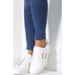 Biało-Złote Buty Sportowe Sweet Mango. Żółte buty sportowe damskie vices, bez wzorów, ze skóry, sportowe. Za 59,99 zł.