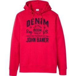 Bluza z kapturem bonprix czerwony z nadrukiem. Czerwone bluzy męskie bonprix, s, z nadrukiem, z kapturem, bez rękawów, z kapturem. Za 79,99 zł.