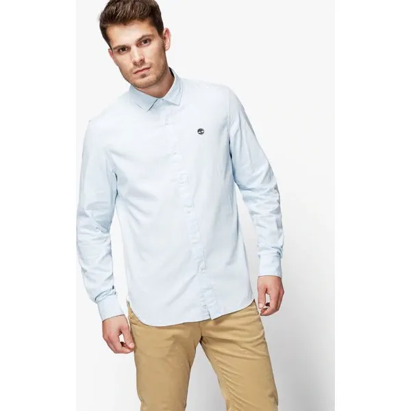 Timberland Koszula Ls Milford Solid Oxford Slim , niebieski, rozmiar L. Niebieskie koszule męskie Timberland, m, bez wzorów, z bawełny, klasyczne, z klasycznym kołnierzykiem, bez rękawów. W wyprzedaży za 259,99 zł.