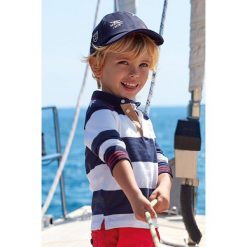 Mayoral - Polo dziecięce 92-134 cm. Niebieskie t-shirty chłopięce Mayoral, bez wzorów, z elastanu, z długim rękawem. Za 106,90 zł.