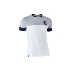 Koszulka krótki rękaw do piłki nożnej FF100 Francja. Białe t-shirty damskie marki KIPSTA, m, z bawełny. Za 44,99 zł.